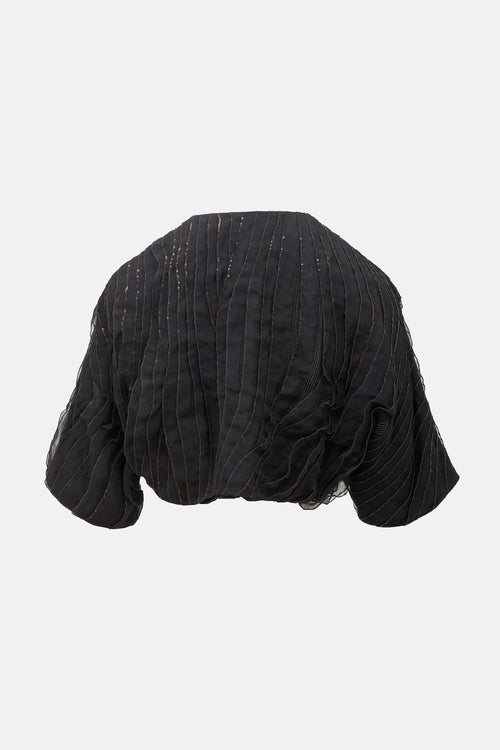 Brunello Cucinelli Silk Ruffled Monili Bolero