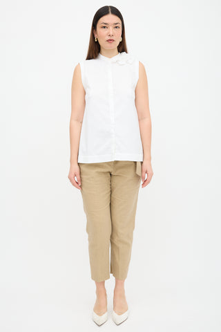 Brunello Cucinelli Sleeveless Ruffled Top