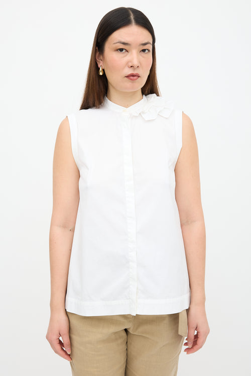 Brunello Cucinelli Sleeveless Ruffled Top