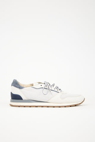 Brunello Cucinelli Leather & Mesh Sneaker