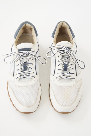 Brunello Cucinelli Leather & Mesh Sneaker