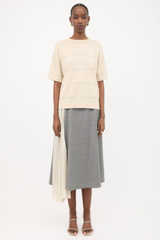 Brunello Cucinelli Sparkly Cashmere Striped Sweater