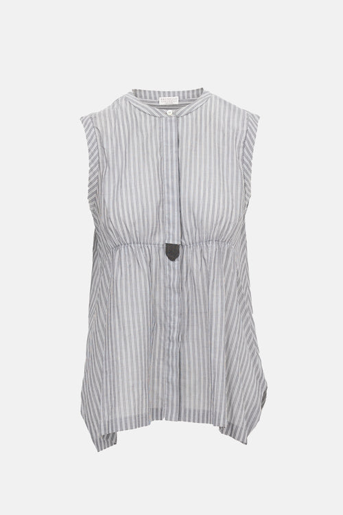 Brunello Cucinelli Striped Monili Top