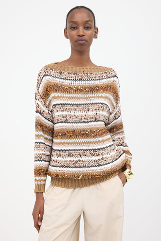 Brunello Cucinelli Striped Knit Sweater