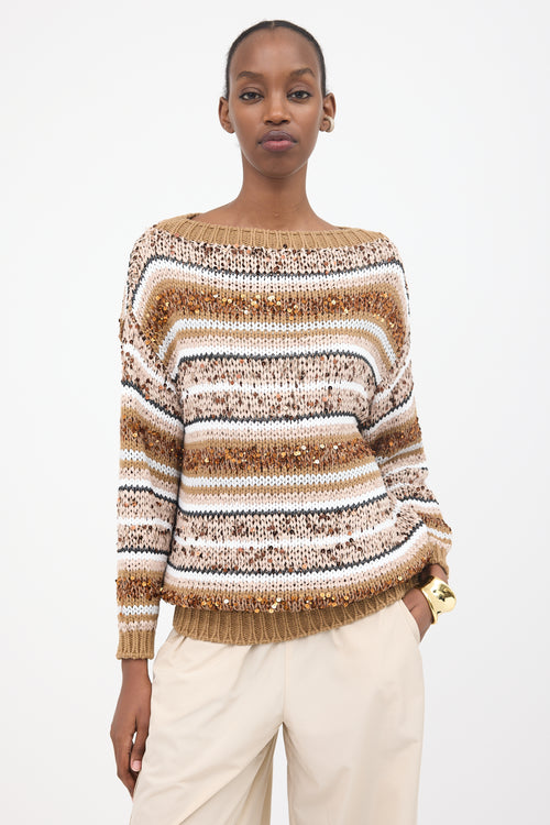 Brunello Cucinelli Striped Knit Sweater