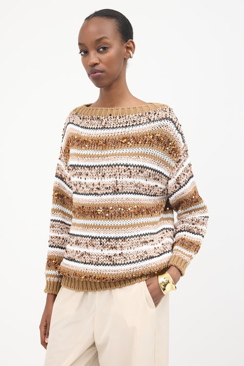 Brunello Cucinelli Striped Knit Sweater