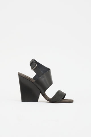 Brunello Cucinelli Suede Monili Wedge Sandal