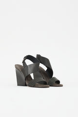 Brunello Cucinelli Suede Monili Wedge Sandal