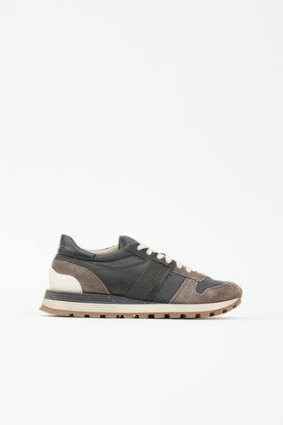 Brunello Cucinelli Suede & Mesh Panelled Sneaker