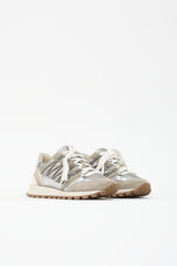 Brunello Cucinelli Suede & Metallic Leather Panelled Sneaker