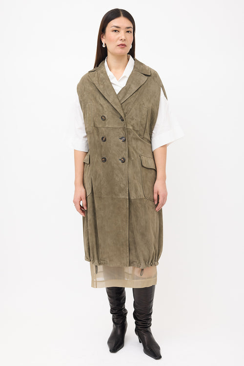 Brunello Cucinelli Suede Double Breasted Vest