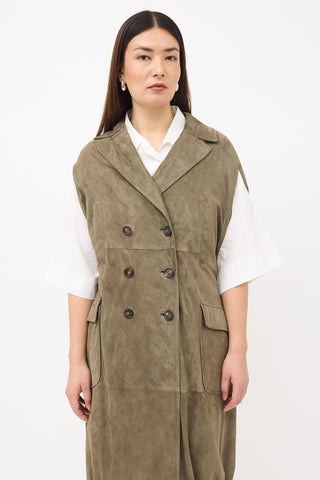 Brunello Cucinelli Suede Double Breasted Vest