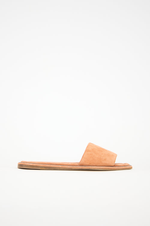 Brunello Cucinelli Suede Monili Sandal