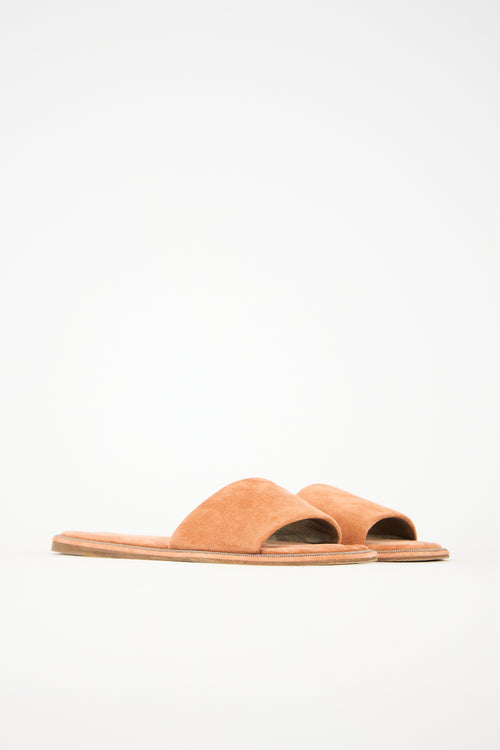 Brunello Cucinelli Suede Monili Sandal
