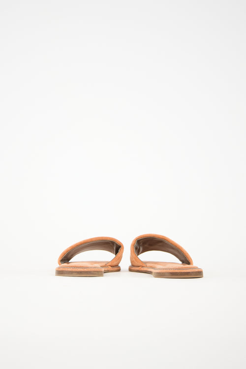 Brunello Cucinelli Suede Monili Sandal