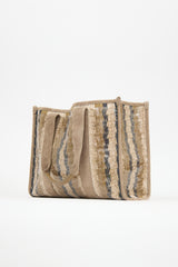 Brunello Cucinelli Suede & Sequin Glamour Stripe Tote Bag
