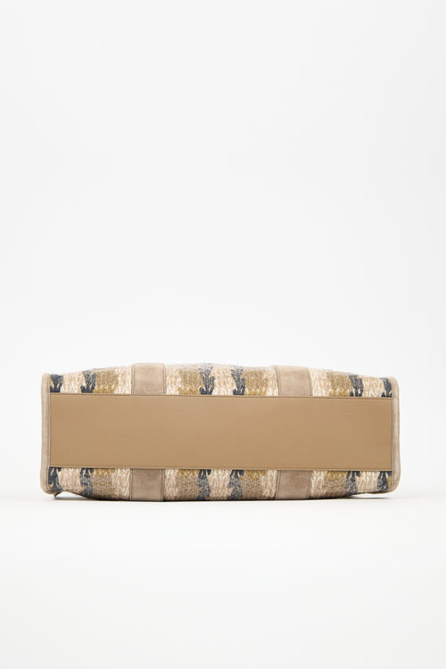 Brunello Cucinelli Suede & Sequin Glamour Stripe Tote Bag