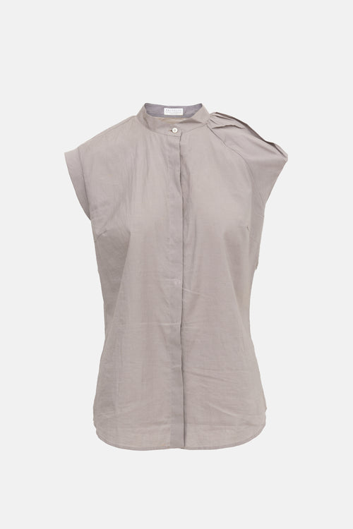Brunello Cucinelli Asymmetrical Sleeveless Top