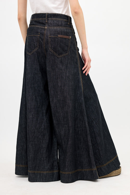 Brunello Cucinelli Wide Flared Leg Jeans