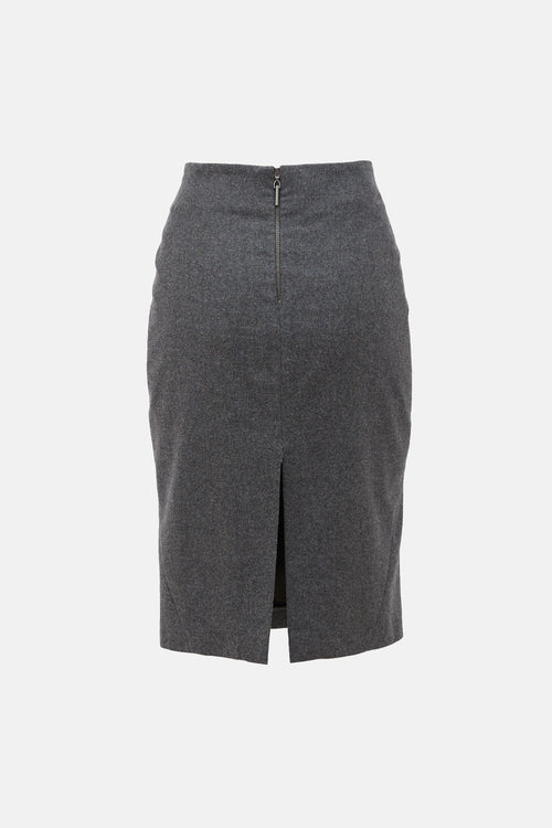 Brunello Cucinelli Wool Pencil Skirt