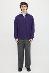 Brunello Cucinelli Wool & Cashmere Quarter Zip Sweater