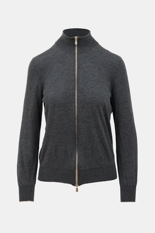 Brunello Cucinelli Wool & Cashmere Zip Cardigan