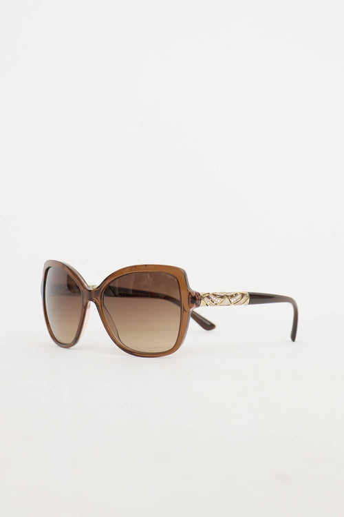 Bulgari 8174B Havana Square Sunglasses