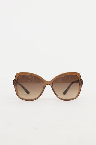 Bulgari 8174B Havana Square Sunglasses