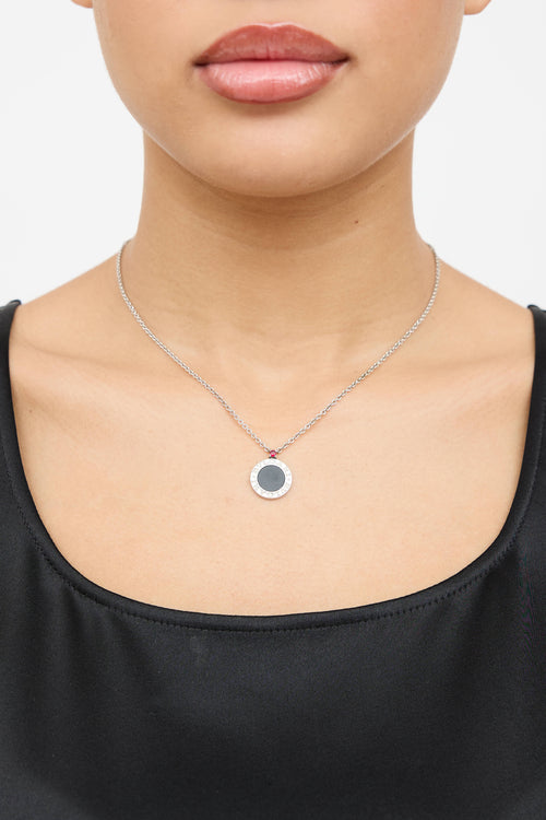 Bulgari Sterling Silver Save The Children Onyx Necklace