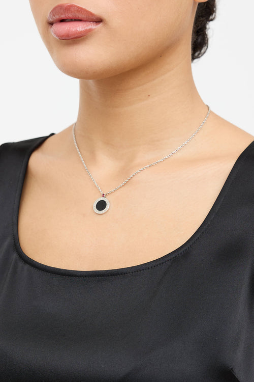 Bulgari Sterling Silver Save The Children Onyx Necklace