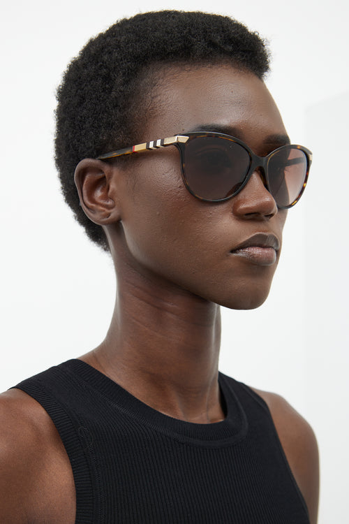Burberry Brown & Beige B4216 Nova Check Sunglasses