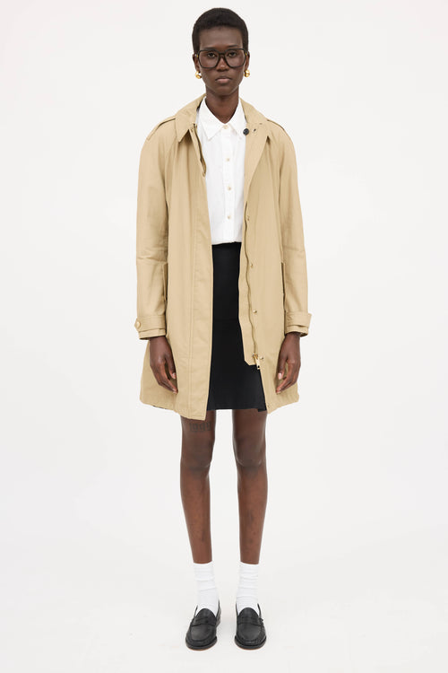 Burberry Balmacaan drawstring Coat