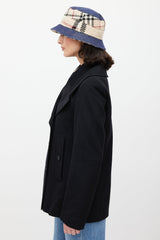 Burberry Beige & Blue Nova Check Denim Bucket Hat