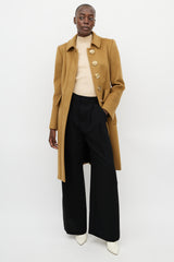 Burberry Beige Cashmere Peplum Coat