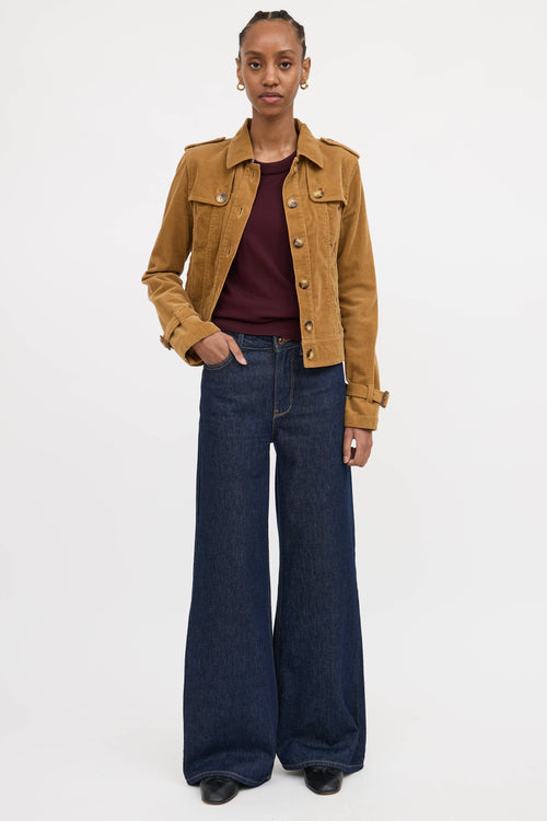 Burberry Corduroy Button Up Jacket