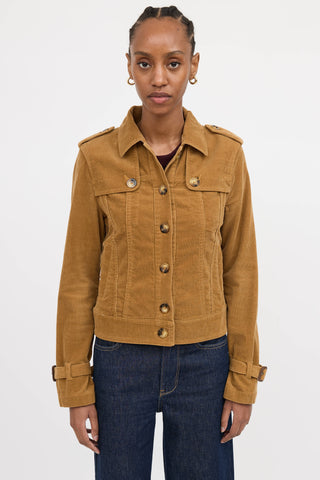 Burberry Corduroy Button Up Jacket