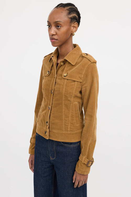 Burberry Corduroy Button Up Jacket