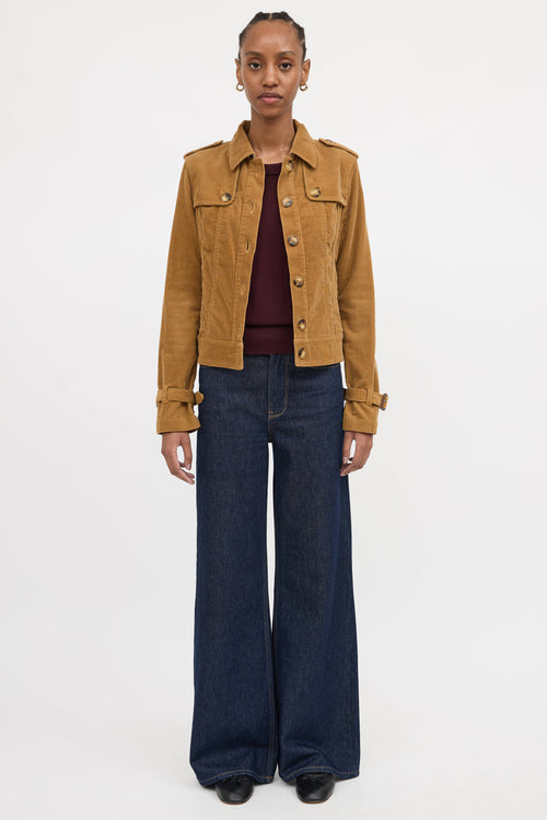 Burberry Corduroy Button Up Jacket