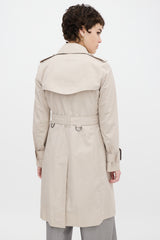 Burberry Beige Cotton Belted Trench Coat