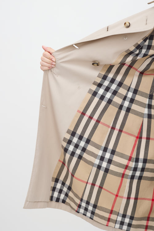 Burberry Beige Cotton Belted Trench Coat