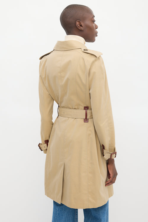 Burberry Beige Cotton Belted Trench Coat