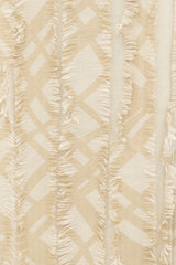 Burberry Beige & Cream Wool Plaid Fringe Scarf