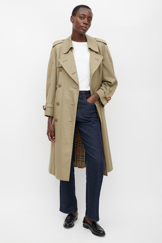 Burberry Brown Double Breasted Trench Coat