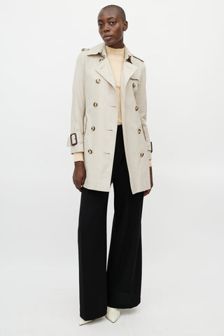 Burberry Beige Doubled Breasted Trench Coat