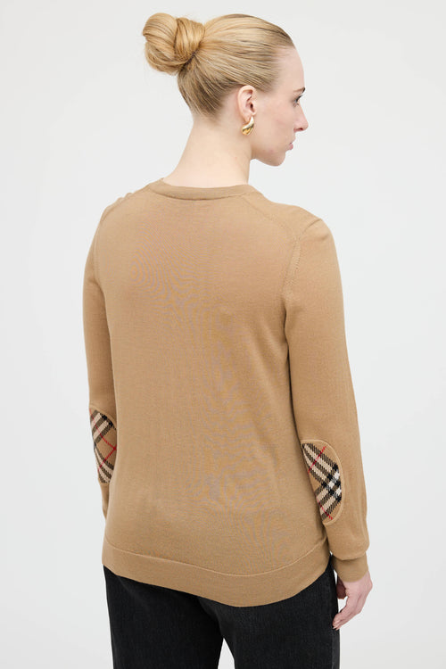 Burberry Wool Check Patch Sweater