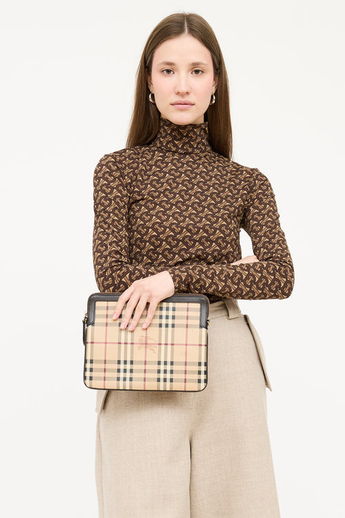 Burberry Beige & Multicolour Haymarket Flat Check Canterbury Bag