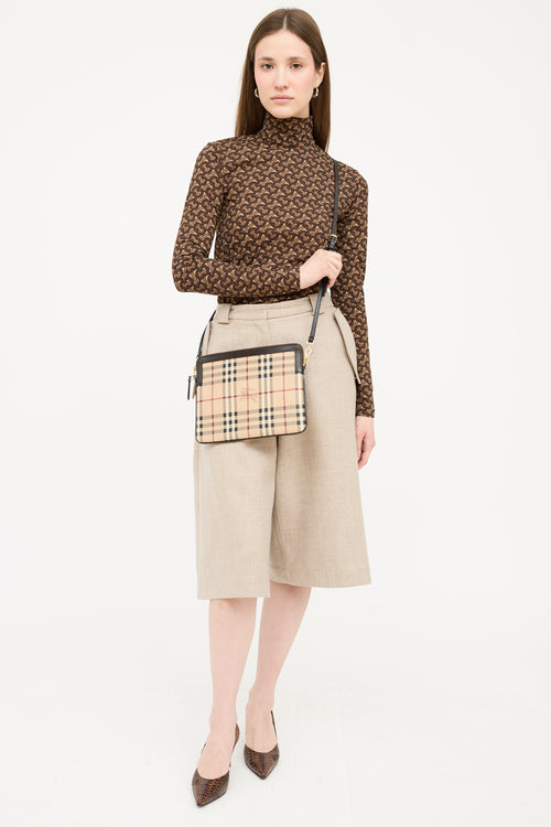 Burberry Beige & Multicolour Haymarket Flat Check Canterbury Bag