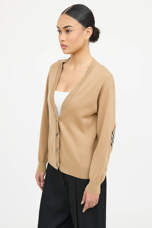Burberry Wool Elbow Patch Cardigan