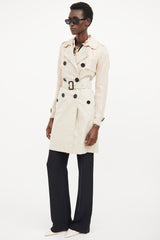 Burberry Beige Silk Sleeve Trench Coat