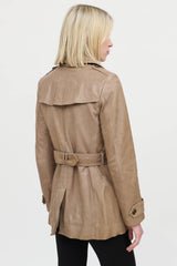 BurberryLeather Pea Coat